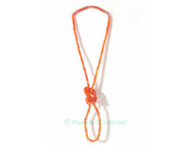 Bijou sautoir collier cornaline rouge