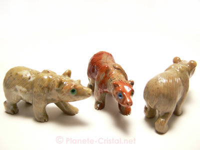 Varits des ours sculpts en miniatures pierre naturelle 