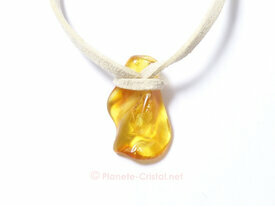 Pendentif ambre jaune naturel K