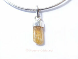 Pendentif mineral topaze doree imperiale 