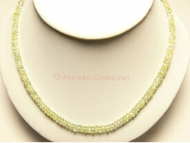 Collier en prehnite verte gemme