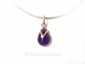 Pendentif amethyste serti tendance