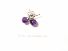 Puces d oreilles amethyste 06 mm