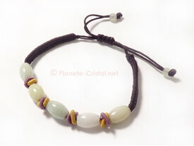 Bracelet jade naturel sur cordon