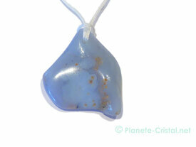 Pendentif pierre percée agate Blue Lace 