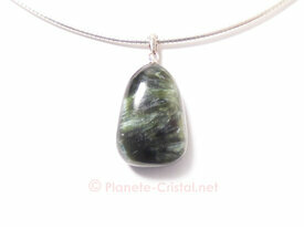 Pendentif seraphinite en goutte polie