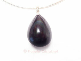 Pendentif obsidienne noire oeil céleste