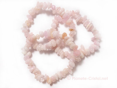 Bracelet en bryl morganite rose polie