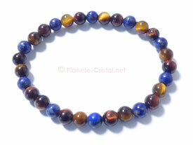 Bracelet homme en pierres véritables oeil de taureau