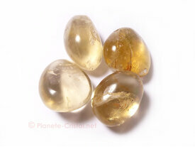 Galet gemme en citrine jaune veritable