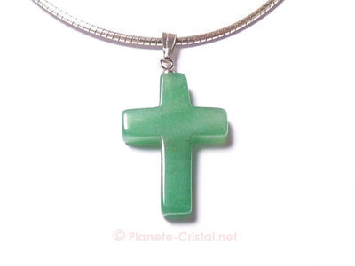 Pendentif petite croix verte
