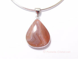 Pendentif pierre agate véritable L