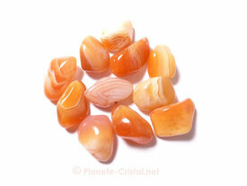 Sardonyx orange pierre polie
