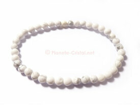 Bracelet fin Howlite blanche