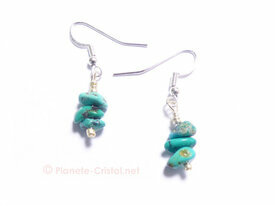 Boucles d'oreilles turquoise veritable