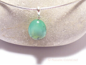 Pendentif chrysoprase verte véritable