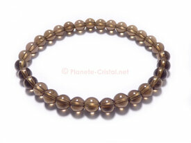 Bracelet quartz fume billes