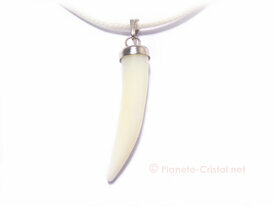 Pendentif corne nacre blanche