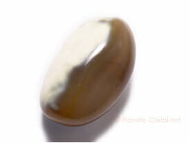 Galet agate Yin Yang blanche D
