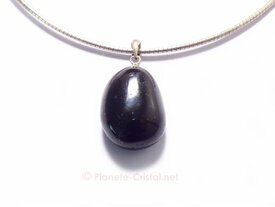 Pendentif petite tourmaline noire Ag