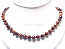 Collier oeil de taureau boules pierre