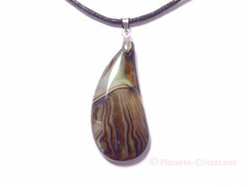 Pendentif agate noire pierre naturelle