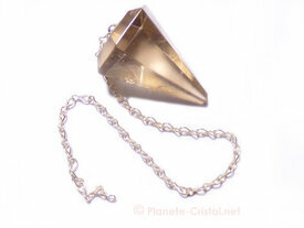 Pendule cristal quartz fume taille
