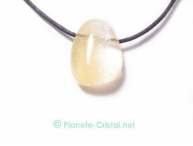 Pendentif calcite gemme jaune
