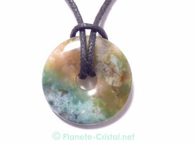 Pendentif donut jaspe sanguin héliotrope