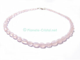 Collier quartz rose pierres fines