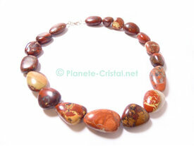Collier jaspe rouge pierre creation