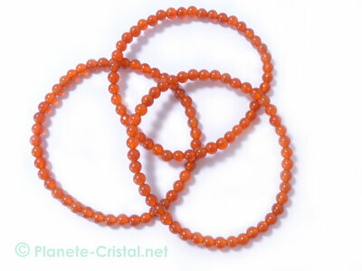 Petit bracelet fin en pierre de cornaline orange pour taille poignets fins femmes