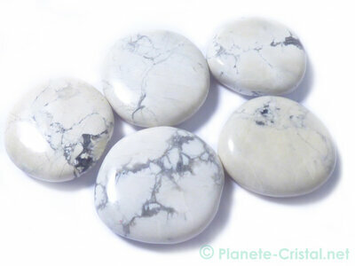 Galet magnésite blanche pierre naturelle polie