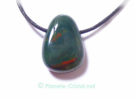 Pendentif jaspe sanguin heliotrope Extra