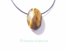 Bijou oeil de tigre pierre taille damier