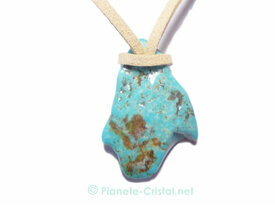 Pendentif grande turquoise naturelle
