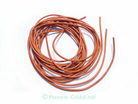 Lacet cuir naturel ocre brique