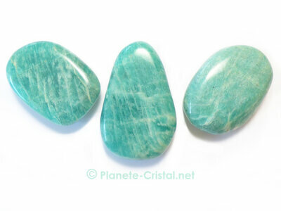 Beaux galets plats en pierre amazonite trs belle coloration naturelle