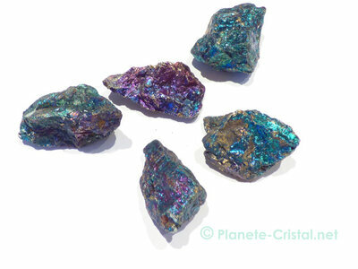 Chalcopyrite pierre brute multicolore