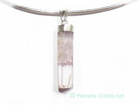 Pendentif kunzite rose pierre brute