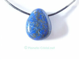 Pendentif lapis-lazuli pierre trouee