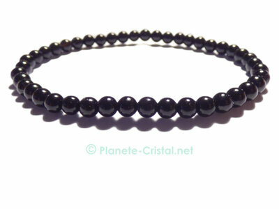 Bracelet fin boules onyx noir