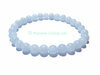Bracelet bryl bleu aigue-marine naturelle en billes boules rondes