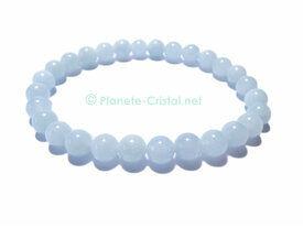 Bracelet beryl aigue-marine bleue boules