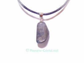 Pendentif pierre saphir bleu sur argent 925