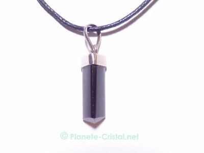 Baguette polie en pendent tourmaline dravite brune