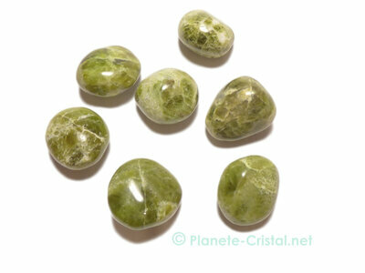 Idocrase  Vsuvianite en belles pierres polies et roules vertes vritables