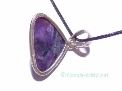 Montage argent cabochon pierre de sugilite violet vritable