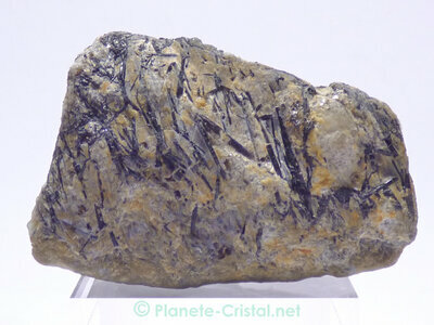 Matrice grise et tourmaline noire en baguettes prismatiques
