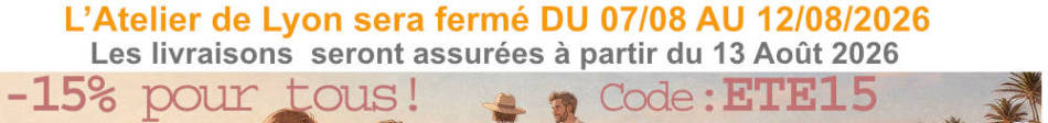 Promos -15% sur toute la boutique. Cong&egrave;s Ao&ucirc;t 2026